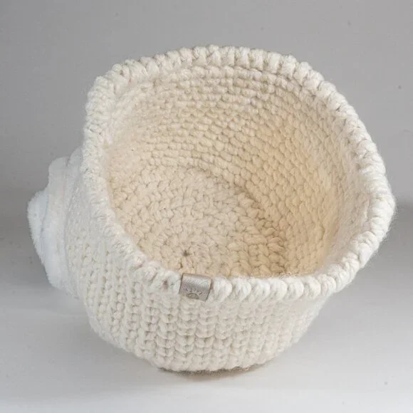 Large Handmade Farmhouse Crocheted Basket With Handles - Picture 5 of 5